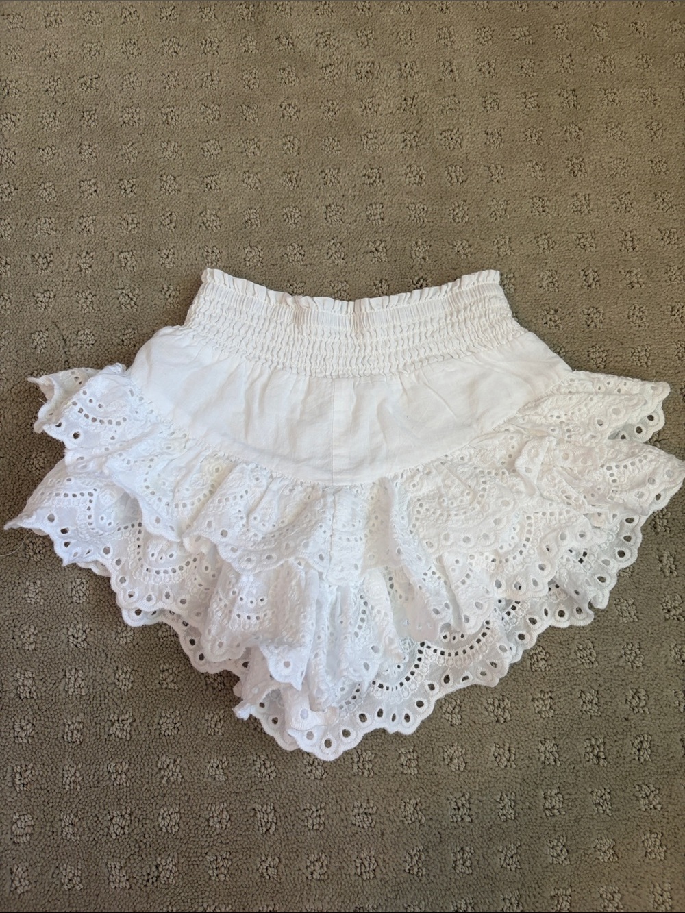 Cotton On Kids White Eyelet Ruffle Shorts